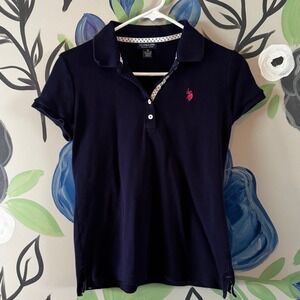 Women's US Polo Assn. Short Sleeve Polo - Navy Blue - Size Medium